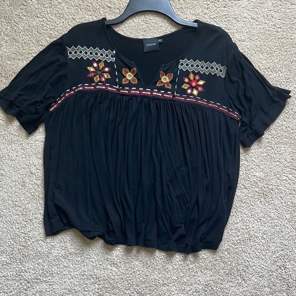 Cliche women’s blouse with mirror detailing